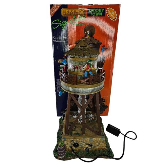 Lemax Spooky Town Deadwood Water Tower With Sound & Lights AS IS FLAWS - Picture 1 of 13